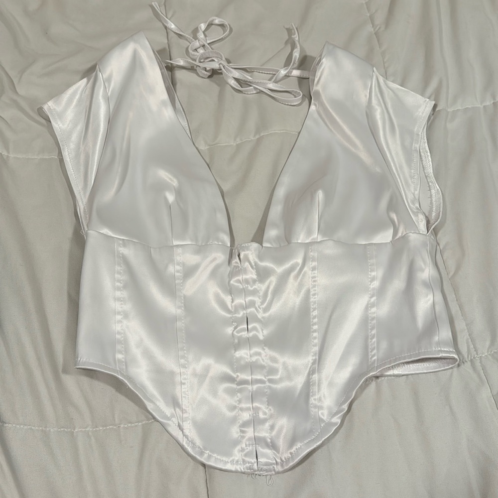 Pearl white satin corset never worn